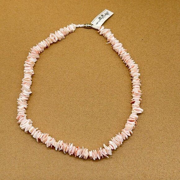 Vtg Shell Chip Necklace Collar Light Pink Tone Barrel Closure NWT Disney 17-1/2" - Picture 2 of 7